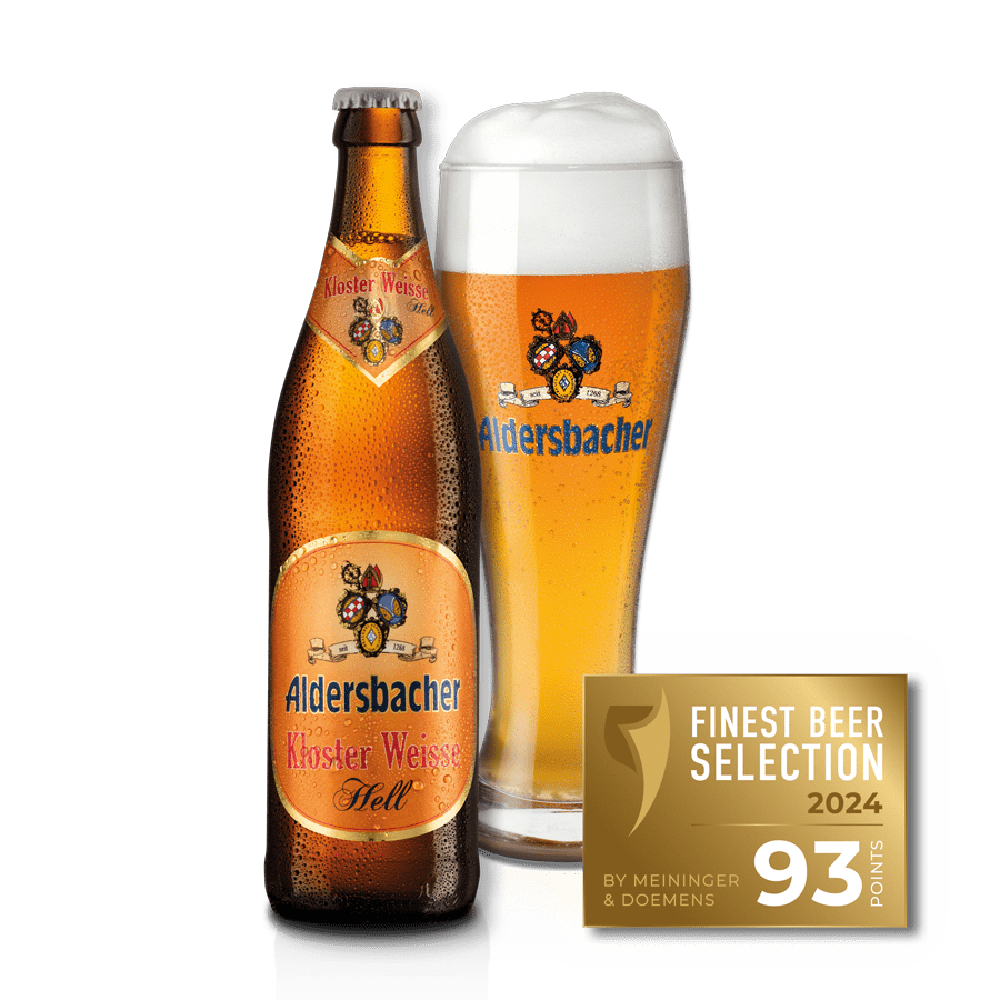 Das Aldersbacher Kloster Weisse Hell wurde in die Finest Beer Selection 2024 aufgenommen